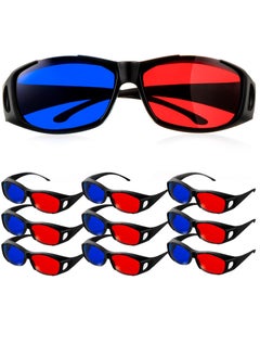 اشتري 3D Glasses, 3D Movie Game Glasses Red Blue 3D Style Glasses for 3D Game Home Theater Simple Design Viewing Glasses Anaglyph Projector Glasses 10 Pieces في الامارات