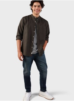 Buy Band Collar Regular Fit Shirt in Saudi Arabia