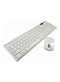 اشتري 2.4G Wireless Keyboard Mouse Combo Optical 1600Dpi For Pc Laptop Win7/8 Android Tv Box White في السعودية