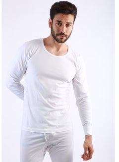 Buy Jet Men Undershirt Round Neck And Long Sleeves-White in Egypt