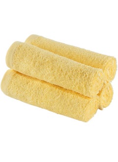 اشتري Washcloth Linen Set Premium Original Turkish Cotton Hotel Quality For Maximum Softness & Absorbency For Face Hand Kitchen & Cleaning (Yellow Washcloth Set) في السعودية