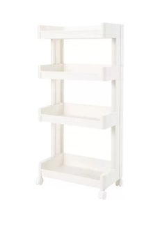 Buy Organizer and storage shelves, 4 shelves, white, 45x26x81 cm in Saudi Arabia