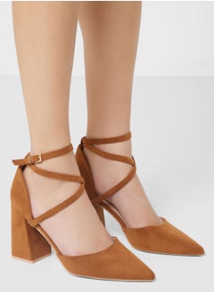 Buy Suede Block Heel Pump in UAE