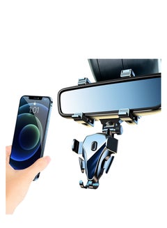 Buy Retractable Car Phone Holder Rear View Mirror Accessories, Multifunctional Rear View Mirror PhoneHolder, Adjustable Phone Holder,Compatible with All Smart Phones in Saudi Arabia