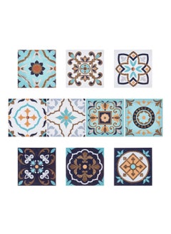 اشتري 30 Pcs Mandala Tile Stickers, Waterproof PVC Wall Decor for Bathroom, Kitchen, Self-Adhesive Removable Mexican Backsplash Decals, Suitable for Flooring, Tiles, Stairs, Room Decoration في الامارات