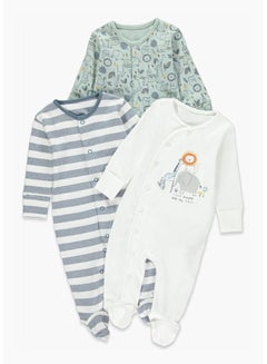 Buy Unisex 3 Pack Jungle Print Baby Grows in Egypt