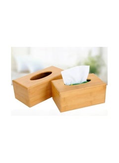 Buy VIO® Rectangular Bamboo Tissue Box Holder Water Resistant Wooden Facial Tissue Box Cover Simple Stylish Wooden Open Top Napkin Holder Case for Home Bathroom Car Office Desk Nightstand (1) in UAE