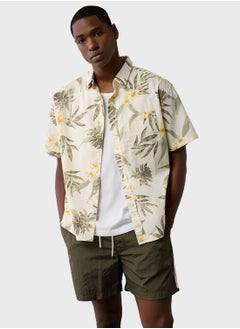 Buy Tropical Print Regular Fit Poolside Shirt in Saudi Arabia