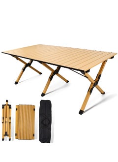 Buy Folding Camping Table Lightweight Roll-Up Camping Table Portable Picnic Table with Carry Bag for Outdoor Beach Backyards BBQ and Party in UAE