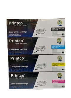 Buy Toner 203A Full Set For Color Laserjet CF540 CF541 CF542 CF543 Pro MFP M281fdw -MFP M280nw -MFP M281fdn -MFP M281cdw Black, Cyan, Yellow, Magenta. in Saudi Arabia