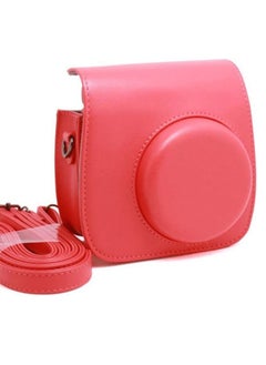 Buy Protective Case for Fujifilm Instax Mini 9 Mini 8 Mini 8+ Mini 8s Instant Camera PU Leather Camera Case with Removable Strap and Pocket Red in UAE