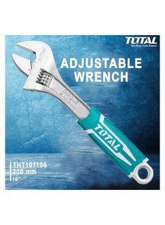 Buy T0TAL THT101106 Chrome vanadium With Better Rubber Grip Adjustable Wrench 250mm 10 Single Sided Adjustable Wrench in Saudi Arabia