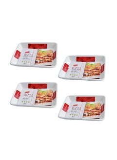 Buy 4-Piece Rectangular Porcelain Baking Dish 0.95 Liters 25.8x19.3x4CM White in Saudi Arabia