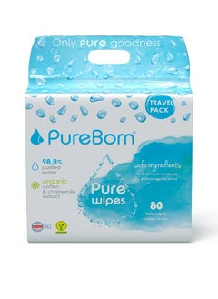 اشتري PureBorn Organic Pure 80 Baby Wipes في الامارات