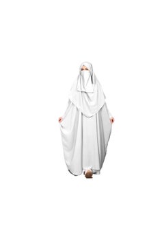 Buy 3 pieces of crepe material, ribbon + veil + niqab, size one size to fit up to 90 kilos for women in Egypt