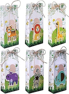 Buy 12 pieces Animal Party Favor Boxes Baby Shower Candy Boxes 3D Animals Gift Bags for Wild Woodland Children Birthday Party, Jungle Safari Zoo Animals Party Decorations in Saudi Arabia