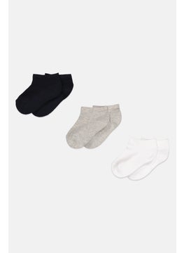 اشتري Kids Boy 3 Pairs Ankle Socks, Black/White/Grey في الامارات