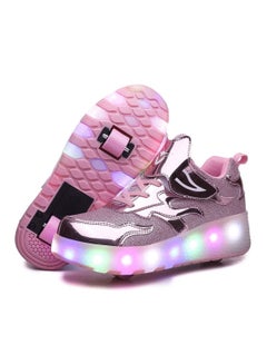 Buy LED Flash Light Fashion Shiny Sneaker Skate Shoes With Wheels And Lightning Sole 35 in Saudi Arabia