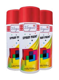 اشتري 3 Piece Spray Paint Set Red 400ml في الامارات