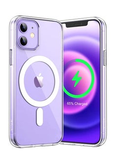 اشتري MOG Magnetic Case for iPhone 12/12 Pro 6.1-Inch Compatible with MagSafe Wireless Charging, Shockproof Phone Bumper Cover, Anti-Scratch Clear Back (Clear) في الامارات