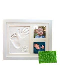 Buy Baby Handprint And Footprint Keepsake Photo Frame Kit Personzalize It W Free Stencil Non Toxic Clay Wall Table Wood Picture Frame Perfect Registry in UAE