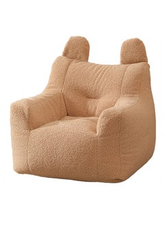 اشتري Bean Bag Chair Cover(No Filler), Premium Soft Teddy Fleece Fabric Lazy Sofa Bean Bag Cover for Kids Adults, Washable,Light Brown,90x50x70cm في الامارات