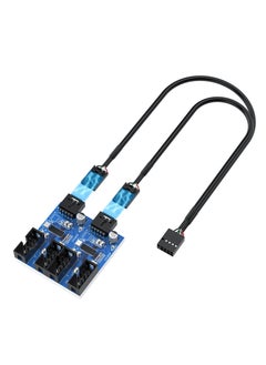 اشتري 9pin USB Header Male 1 to 4 Female Extension Card, USB 2.0 Splitter 30CM Cable Connector, for Motherboard, Adapter Port Multiplier for CPU, WiFi Receiver, Fans, and RGB Light (9PIN-1to4) في السعودية