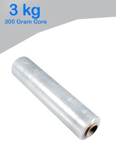 Buy Transparent Multi Use Industrial Strength Clear Stretch Film Wrap Roll for Heavy Duty Pallet Carton Cargo Packing Ideal for Home Shifting Multi Purpose Packaging 3 Kg with 300g Core in UAE