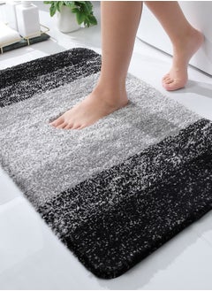 Buy Luxury Bathroom Rug Mat, 50x80cm,Extra Soft and Absorbent Microfiber Bath Rugs, Non-Slip Plush  Bath Carpet, Machine Wash Dry(Black) in Saudi Arabia