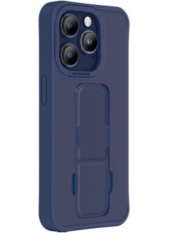 اشتري Matte Pro Mag for iPhone 15 PRO Grip/Holder/Stand/Case Cover with MagSafe - Blue في الامارات