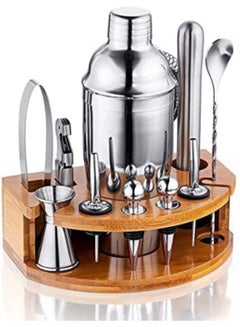 Buy 12-Piece Cocktail Shaker Set Bartender Kit With Bamboo Stand,Professional Bar Bartender Shaker Set,750ml in UAE