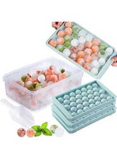 Buy Ice Cube Tray with Lid and Bin, 3 Pack Ice Trays for Freezer, 99PCS Ice Ball Maker Mold, Round Ice Cube, Mini Circle Ice Cube Tray with Container, Scoop- Easy Release for Whiskey, Cocktail, Coffee in Saudi Arabia