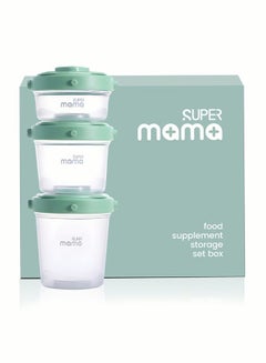 Buy 3 PCS Plastic Baby Food Storage Boxes Airtight Leak-proof with Measurement Indication for Fruit, Purée, Yogurt in Saudi Arabia