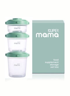 Buy 3 PCS Plastic Baby Food Storage Boxes Airtight Leak-proof with Measurement Indication for Fruit, Purée, Yogurt in UAE