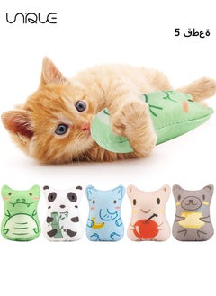 Buy Catnip Toys for Indoor Cats - 5PCS Plush Cat Chew Toys Teething Interactive Catnip Filled Kitten Toy Soft Pet Toy (Animal Shapes) in Saudi Arabia