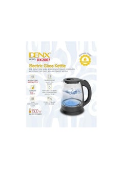 Buy Electric glass kettle with LED light from the bottom, capacity of 1.8 liters, power of 1500 watts in Saudi Arabia