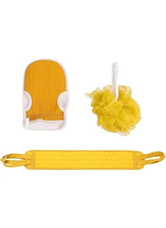 Buy Set of Bath Loofah Sponge Exfoliating Back Scrubber Shower Gloves Bath Towel Bath Shower Accessories in UAE