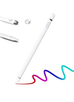 Buy Active Stylus Pens for Touch Screens,1.5mm Fine Point Rechargeable Digital Pencil Capacitive Pen Fine Point Stylist Pen Pencil Compatible with i-Phone i-Pad and Other Tablets (White) in UAE