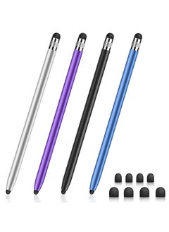 Buy 4-Piece High Sensitivity Stylus Pens for Touch Screens, Universal Capacitive Stylus with 8 Replaceable Tips for iPhone, iPad, Samsung Galaxy, Tablets, PC in Saudi Arabia