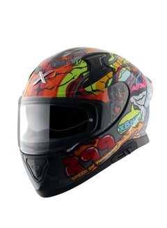 Buy Axor xBhp Speed of Thought Motorbike Helmet Neon Yellow Blue in UAE