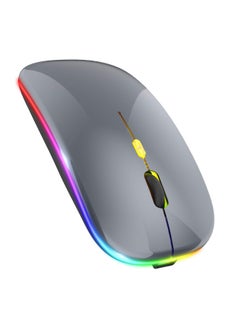 اشتري LED Wireless Mouse Rechargeable Slim Silent Mouse 2.4G Portable Mobile Optical Office Mouse with USB & Type-c Receiver for Notebook, PC, Laptop, Computer, Desktop في الامارات