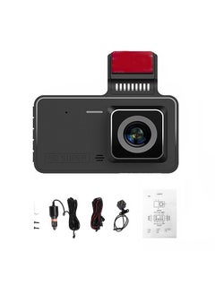 اشتري 1080P DVR Dash Camera 4 Inch Car Dashcam Driving Recorder 170° Wide Angle with Touchscreen Support Night-Vision Loop Recording Motion Detection Reversing Picture في السعودية