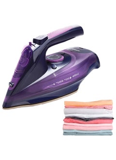 Buy Cordless Steam Iron Portable Anti Drip Clothes Iron Steam with Non Stick Ceramic Soleplate 2400W Rapid Even Heat Self-Cleaning 5 Temp Settings 360ml Water Tank Best for Travel Laundry Room (Purple) in UAE