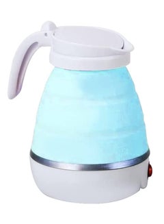 Buy Silicone Travel Foldable Water Heater Jug Collapsible Mini Portable Electric Kettle Blue in UAE
