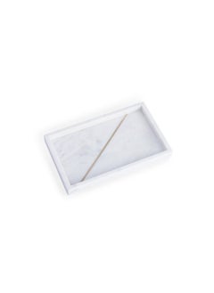 Buy Laila Marble Towel Tray 25.4x15.25cm - White in UAE