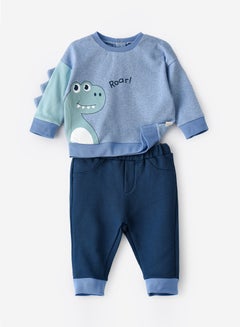 Buy Long Sleeve T-Shirt and Pyjama Set of Cotton for Boys, Soft and Comfortable Cotton Pajama Set for Kids, Perfect for Everyday Wear in UAE