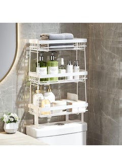 Buy Bathroom Over The Toilet Storage Shelf 3-Tier Upgrade Bathroom Organizer Over Toilet Rack Above Toilet Shelf with Non-Trace Adhesive No Drilling Toilet Organizer Toilet Paper Holder in Saudi Arabia