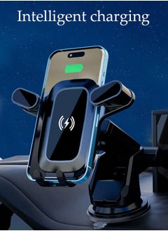 Buy Intelligent charging Car Phone Holder  Powerful Suction Hands-Free Cell Phone Mount for Dashboard Windshield Mobile Holder with Mirror Surface Compatible for All Cell Phones in UAE