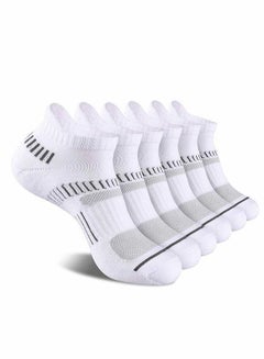 Buy Mens Ankle Soccor Basketball Socks Low Cut Athletic Tab Run Runing Socks for Men Wear Sport Comfort Cushion Athletic Cushioned Breathable Low Cut Tab Gift For Boy Husband(6 Pairs，White） in Saudi Arabia
