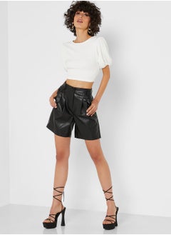 Buy Pleat Detail Tailored Shorts in Saudi Arabia